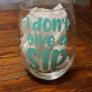 Handmade stemless wine glass